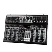 KP8l 8-CH Audio Mixer Built-in 16 Digital Effector 48V Phantom Power 110V-220V