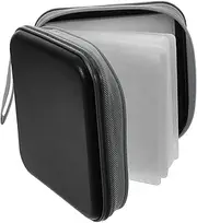 48 Storage Bag Jewel Cases Disk Storage Case Inner Sleeves Small Bag Holder Portable Player Carrying Case Storage Storage Holder Organizer Black Plastic