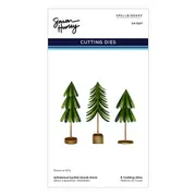 Spellbinders Whimsical Bottle Brush Trees Etched Dies from the Timeless Trees Collection by Simon Hurley