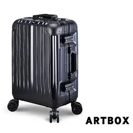 【ARTBOX】威尼斯漫遊-20吋鏡面鋁框行李箱(太空黑)