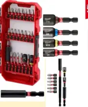 Milwaukee Impact Driver Bits,Nut Driver, But Holder $50 Bundle Set New U GET All