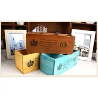 在飛比找蝦皮購物優惠-收納盒 木盒 zakka 生活雜貨 藍色 皇冠3格 三格收納