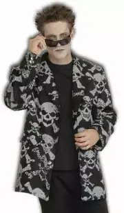 Skull and Crossbones Skeleton Reaper Costume Sports Jacket X-Large 50" Chest
