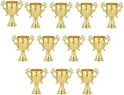 Vaveren 12Pcs Award Trophies Storage Jars Table Centerpiece Decorative Rewards Candy Containers Trophy Cups for Party Valentine's Day, Gold