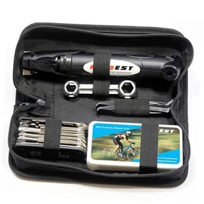 Bike Repair Bag & Bicycle Tire Pump, Tire Puncture Bike Pump and Repair Tool