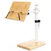 VIVO Light Wood / White Adjustable Bamboo Book Stand for Hands Free Reading