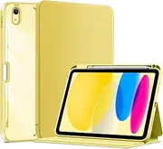ProCase for iPad (A16) 11th Generation Case 2025 / iPad 10th Generation 10.9 Inch 2022 Case, Multi-Angle Viewing Protective Folio Cover Clear Back with Pencil Holder, Auto Sleep/Wake -Yellow