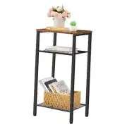 3 Tier End Table, Telephone Table, Narrow Side Table with 1 Pack Rustic Brown