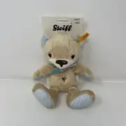 Steiff Benny Bear Plush Stuffed Animal 240225 Tan/Blue w Bee - Not Jointed, NEW