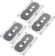 MERRYHAPY 4pcs Blank Cassette Tapes for Recording Recordable Audio Tapes with Transparent Shell DIY Retro Music Teaching Materials