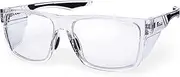 Solid. Safety Glasses For Men & Women w/Side Extensions | Protective Eyewear Safety Goggles w/Clear, Eye Protection Lens