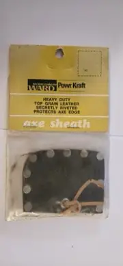 Vintage Montgomery Ward Powr KRAFT Axe SHEATH Leather 3"x 2 1/2"