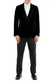 Dolce & Gabbana "Martini" Men's Silk Wool Velour One Button Suit US 38 IT 48