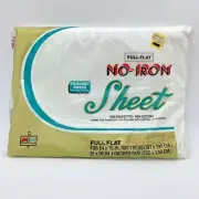 Vintage Kmart Full Flat Sheet Permanent Press No Iron White Cotton Blend