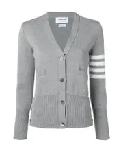 Thom Browne 4-Bar Milano Stitch Buttoned Cardigan IT40,IT44,IT42,IT38,IT36,IT46 light gray