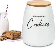 Ceramic Cookie Jar with Airtight Lid - Cute and Decorative Cookie Storage Container for Kitchen Bench, Unique Design, Great Gift Idea - Large Biscuit or Treat Storage Jar