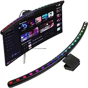 Bewinner Monitor Light RGB Backlight, 2 in 1 Dual Light Computer Light Bar Gaming Office Desk Lamp, Stepless Dimming Musical Rhythm Curved Computer Monitor Lamp Bar for Office, Bewinner6fzkce8h9v