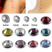 Body Jewelry CZ Crystal Dermal Anchor Surface Piercing Flat Gem Dermal Piercing