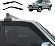 OAD4X4 Weathershields Compatible with Nissan Patrol Y61 GU 1998-2016, Weather Shields Window Visors Wind Deflectors Sun Rain Guard 2PCS Set