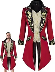 [Generic] Gothic Victorian Frock Coat - Medieval Vintage Men's Jacket,Victorian Tailcoat Vintage Halloween Costume for Beast Costume, Vampire Costume, King Costume
