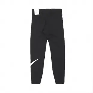 【NIKE 耐吉】緊身褲 Swoosh Mid 女款 黑 彈性 經典 大勾 運動褲 內搭褲 leggings(CZ8531-010)