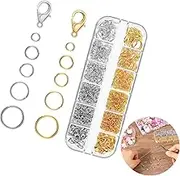Taicols Open Jump Ring, 1140 Pcs Jump Rings, Jewelry Making & Repair Kit - Metal Open Ring Jump Rings, Split Lobster Claw Clasps, Round Open Ring Connectors