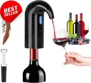 Electric Wine Aerator Pump Dispenser Automatic Pourer Decanter Gift Set Black