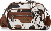 [Montana West] Wrangler Crossbody Bag for Women Vintage Multi Pocket Crossover Bag Shoulder Purse with Adjustable Strap
