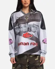 [LOITER] Loiter Cyber Hockey Jersey Grey/black - Size L L Grey/Black
