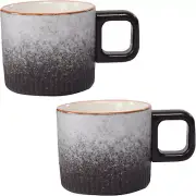 2Pcs Espresso Cups Set, 2.5 OZ Wooden Handle Ceramic Espresso Cups, Ceramic Coff