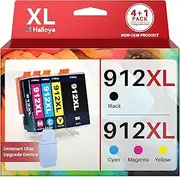 Halloya (Upgrade Device Include) 912XL Ink Cartridges Multipack Replacement for HP 912 XL Ink Cartridges for OfficeJet 8010 8012 8013 8014 8015 8017 8018 OfficeJet Pro 8022 8023 8024 8025 (4-Pack)