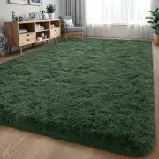 Nuttumico Large Fluffy Area Rugs for Living Room Bedroom, 6x9 Dark Green Ultra