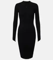 [Courreges] Courrèges Ribbed-knit jersey mini dress AU 12 black
