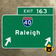 North Carolina Raleigh exit 163 highway road sign sign Interstate 40 85 20x16