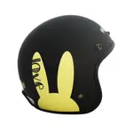 EVO 安全帽 N CA-309 復古帽 LOVE兔 消黑色 半罩 半拆洗 卡通圖案 正版授權
