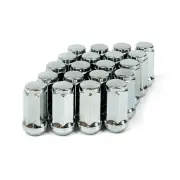 SAAS Wheel Nuts Flat Head Bulge 14x 1.5 Chrome Finish 45mm Length Pack of 20