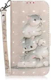 [SHOYAO] Phone Cover Wallet Folio Case for Nokia 2.3, Premium PU Leather Slim Fit Cover for Nokia 2.3, Horizontal Viewing Stand, Lanyard, School, Squirrels