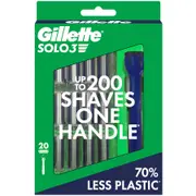 Gillette SOLO3 Men's Razor 1 Handle + 20 Razor Blades/Refills**