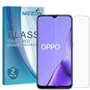 [2 Pack] MEZON OPPO A9 2020 Tempered Glass 9H HD Crystal Clear Premium Screen Protector – Case Friendly, Shock Absorption (A9 2020, 9H)