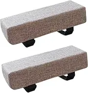 Generic Set of 2 Armrest Cushions for Chair, Foam Pads for Elbow Support in Gaming, Light Grey, as described