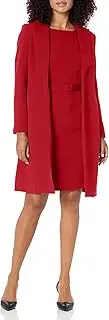 [NIPON BOUTIQUE] Women's Notch Collar Duster Jacket & Belted Sheath Dress
