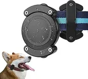Aircawin IPX8 Waterproof Airtag Dog Collar Holder,Airtag Holder Case,Durable Anti-Scratch Anti-Chew Full Protective Hard PC Dog&Cat Collars Mount Air Tag Case for Apple Airtag-Black