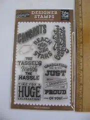 Echo Park GRADUATION Huge Celebration Photopolymer Designer Stamps NIP