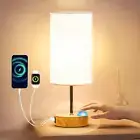 Bedside Lamp Touch Control Table Lamp with USB A+C Charging Ports 3-Way Dimmable