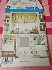 Simplicity Pattern 1684 Home Decor Window Valances Roman Shades FF