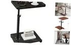 C Table End Table Adjustable Height, 360°Swivel TV Tray Table for Small