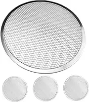 MERRYHAPY 4pcs Aluminum Pizza Grid Serving Tray Set Mesh Baking Screen Pizza Pan Holes Oven Baking Sheet Crisper Pan Plate Aluminum Loaf Bread