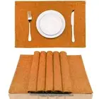 Cloth Placemats Set of 6 Heat Resistant Dining Table Placemmats Cotton Linen ...