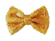 Dance Sequin Big Bow Soft Hair Clip - Gold