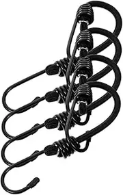4pcs Motorcycle Strap Outdoor Props Tie Rod Support Rod Motorcycle Bungee Rope Hanging Steering Wheel Handle Bracket Adjustable Support Rod Tie Rod Front Bumper Metal Black
